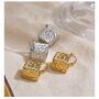 Paris D’or Gold Cube Fluted V Blossom Drop Gift Earrings, thumbnail 1 of 4