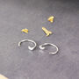 Crescent Moon Pull Through Hoop Earrings, thumbnail 2 of 8