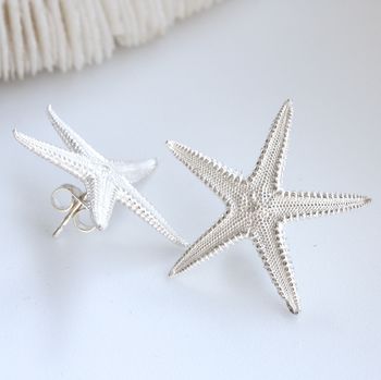 Sterling Silver Starfish Earrings, 4 of 6