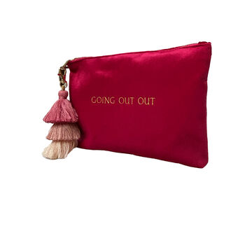 Personalized 'Going Out Out' Velvet Toiletry Bag, 5 of 6