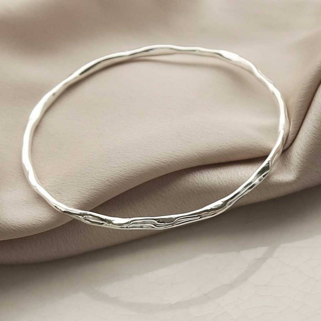 Sterling Silver Ripple Bangle, 1 of 7