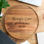 Personalised Cake Board Round Acacia Wood, thumbnail 1 of 5