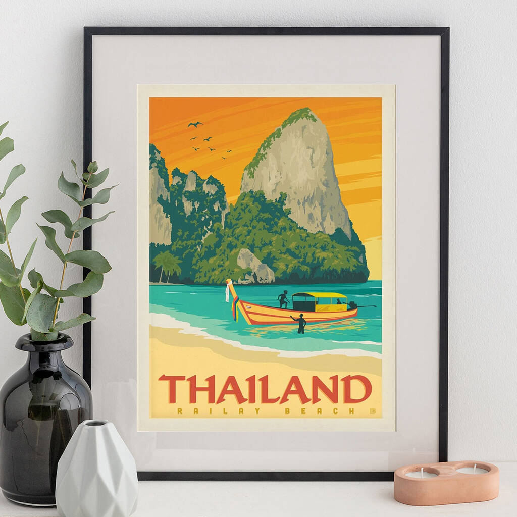 Thailand Travel Print By I Heart Travel Art.