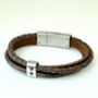 Personalised Men's Memorial Wrap Bracelet Engraved Pendant Ashes Keepsake Jewellery, thumbnail 7 of 11