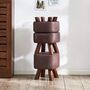 Solid Wood Stool Pouffe Chairs Padded Seat Footrest, thumbnail 3 of 6