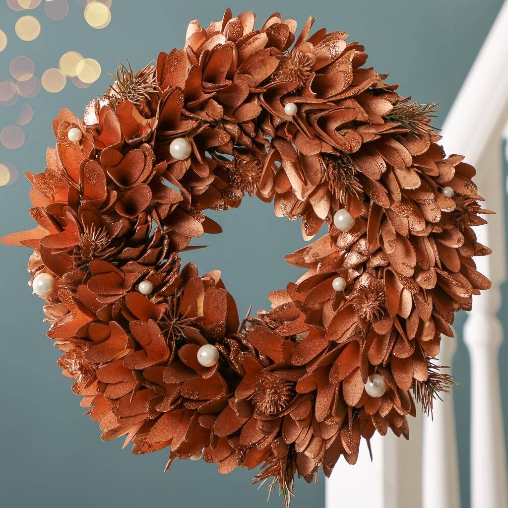 copper petals door wreath by dibor