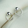 Sterling Silver Circle Dangle Stud Earrings, thumbnail 1 of 5