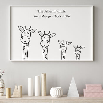 Personalised Family Print With Giraffes, 10 of 11
