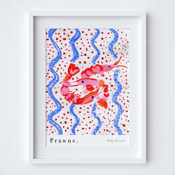 Prawns Art Print Seafood Illustration Poster, 7 of 7