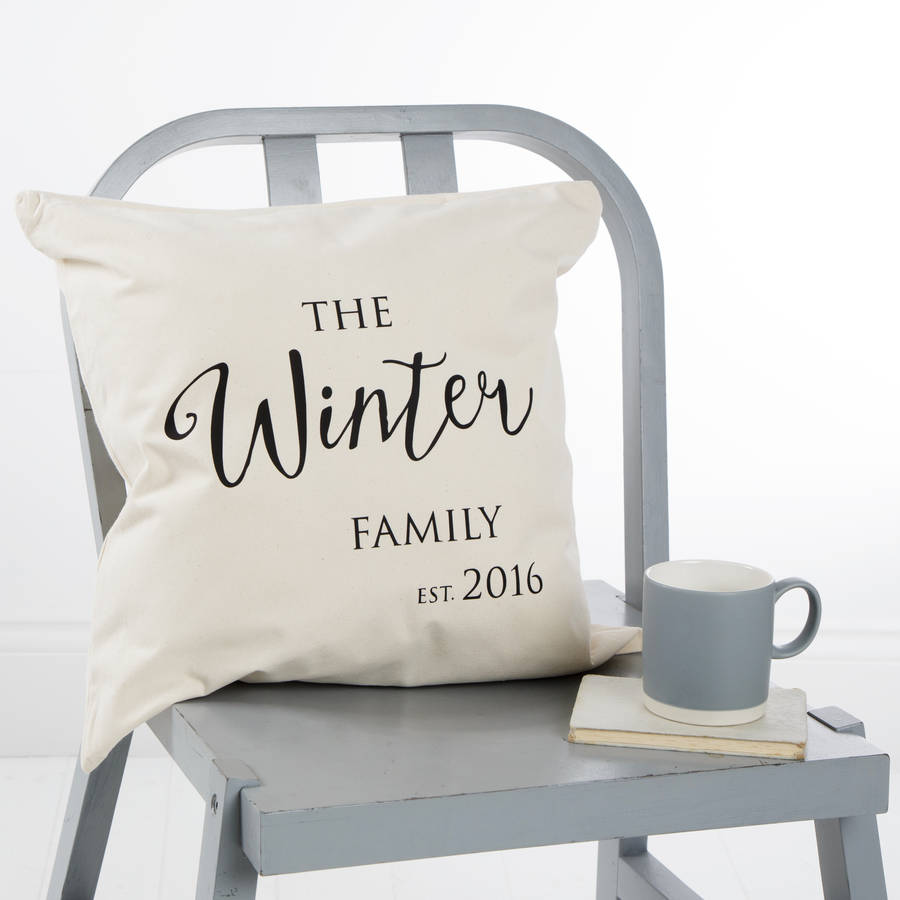 Personalised Family Established Cushion Cover By TwentySeven