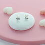 Petite Radiating Heart Zircon Stud Earrings, thumbnail 1 of 2