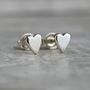 Tiny Sterling Silver Heart Studs, thumbnail 3 of 5