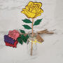 Handpainted Wooden Rose Birth Flower June In Vase, thumbnail 1 of 7