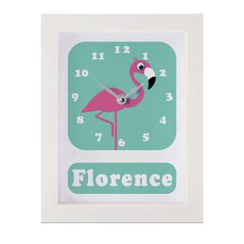 Personalised Childrens Flamingo Clock, 6 of 9