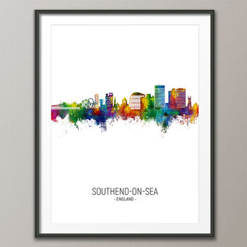 Southend On Sea Skyline Portrait Print And Box Canvas, 3 of 5