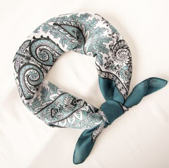 Blue And White Paisley Pastel Scarves For Accessories, 2 of 5