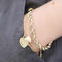 Personalised Double Heart Charm Bracelet, thumbnail 7 of 10