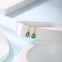 Four Cz Flower And Droplet Stud Earrings, thumbnail 3 of 12
