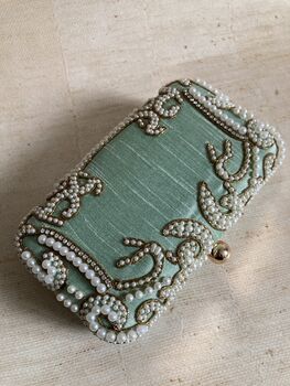 Mint Green Pearl Rectangular Clutch Bag, 2 of 9