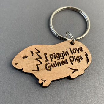 I Piggin Love Guinea Pigs Keyring. Can Be Personalised, 8 of 9