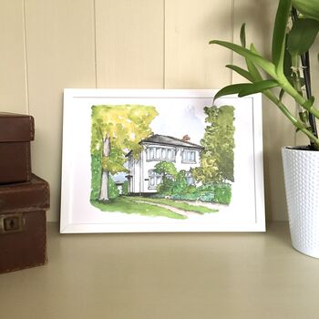 Bespoke Hand Painted Watercolour House Portrait, 8 of 10