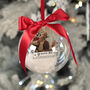 Memorial Photo Snowy Acrylic Christmas Tree Bauble Decoration, thumbnail 1 of 5