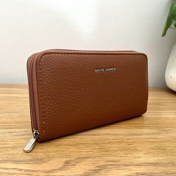 Faux Leather Textured Purse In Cognac, 2 of 3