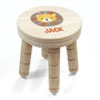 Personalised Cute Lion Kids Wooden Stool, thumbnail 5 of 6
