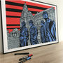 Pop Art Print Of The Beatles Statue In Liverpool, thumbnail 2 of 4