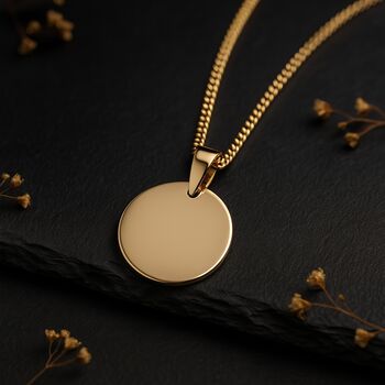 Personalised Solid 9ct Yellow Gold Disc Necklace, 2 of 12