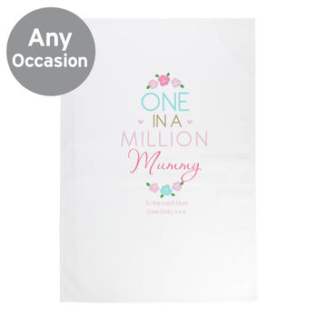 Personalised One In A Million White Tea Towel, 4 of 8