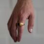 Gold Plated Black Gemstone Steel Ring, thumbnail 7 of 10