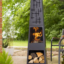 chiminea patio heater and swing grill by oxford barbecues