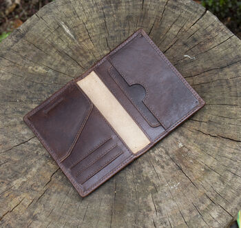 Woodland Range Small Bifold Brown Leather Wallet Rfid Safe, 2 of 6
