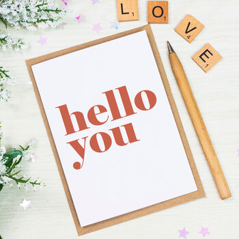 Pack Of Five Greetings Cards 'Hello You', 5 of 7