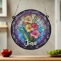 Gladiolus Personalised Stained Glass Effect Suncatcher, thumbnail 4 of 7