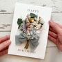 Happy Birthday Dried Flower Bunch Greetings Card, thumbnail 1 of 2