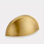 Modern Solid Brass Drawer Cup Handle, thumbnail 8 of 9