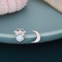 Sterling Silver Firefly And Moon Stud Earrings, thumbnail 5 of 9