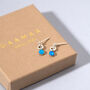 Sterling Silver Tiny Opal Drop Earrings, thumbnail 5 of 8