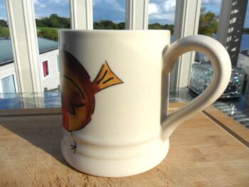 Tankard Mug In Cheeky Christmas Robin Redbreast Design, 5 of 10