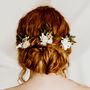 Lola Eucalyptus Dried Flower Wedding Bridal Hair Pins, thumbnail 1 of 3