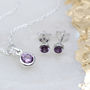 Sterling Silver Birthstone Necklace And Earring Set, thumbnail 11 of 12
