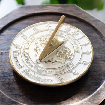 60th Diamond Anniversary Sundial Gift Celebration Present, 2 of 11