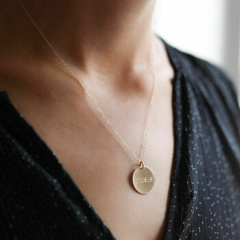 Pembroke 9ct Yellow Gold Large 19mm Disc Pendant, 2 of 5
