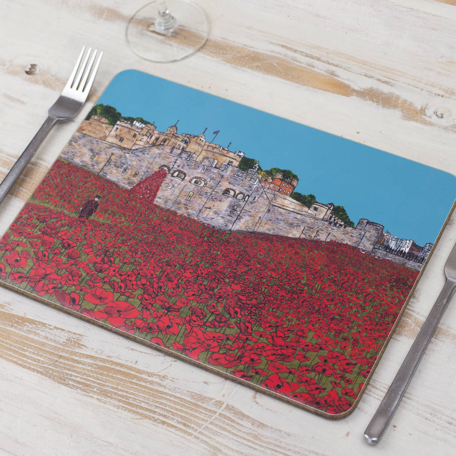 Poppies At The Tower Of London Placemat, 1 of 2