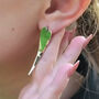 Large Curved Heart Sterling Silver Drop Earrings, thumbnail 3 of 6