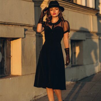 Florance Dress In Windsor Wine Vintage 1940s Style, 3 of 3