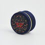 Navy Butterfly Velvet Embroidered Circle Jewellery Box, thumbnail 6 of 6