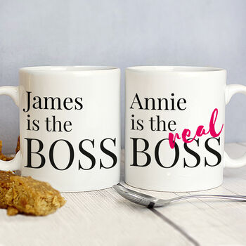 Personalised The Real Boss Mug Set, 4 of 4
